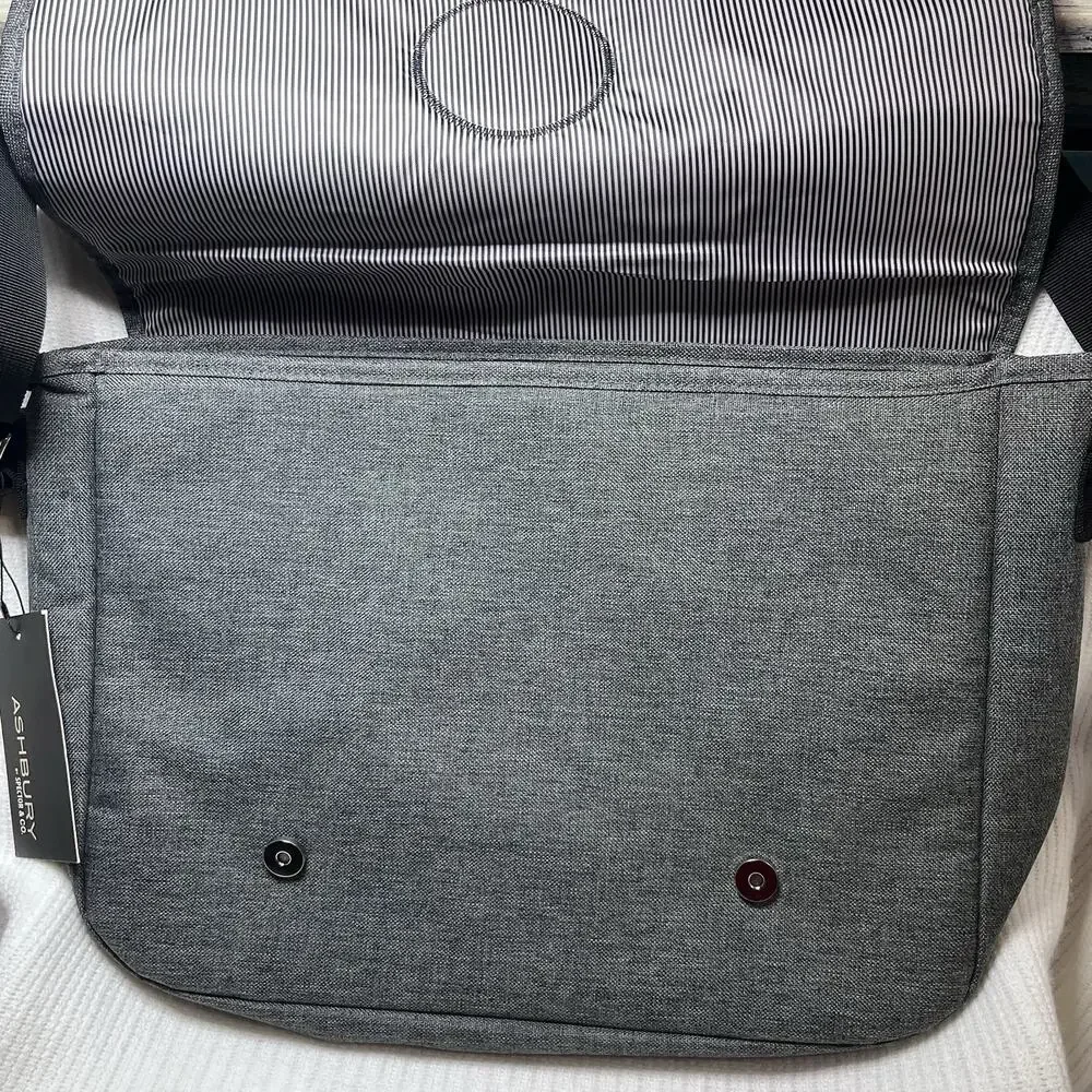 Ashbury by Spector & Co Laptop Bag Gray New with tags Has BECHTEL logo